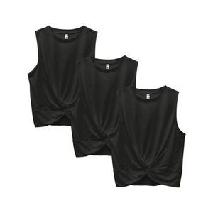 PixieLady Black Twist Hem Tank Set of Three Size XL